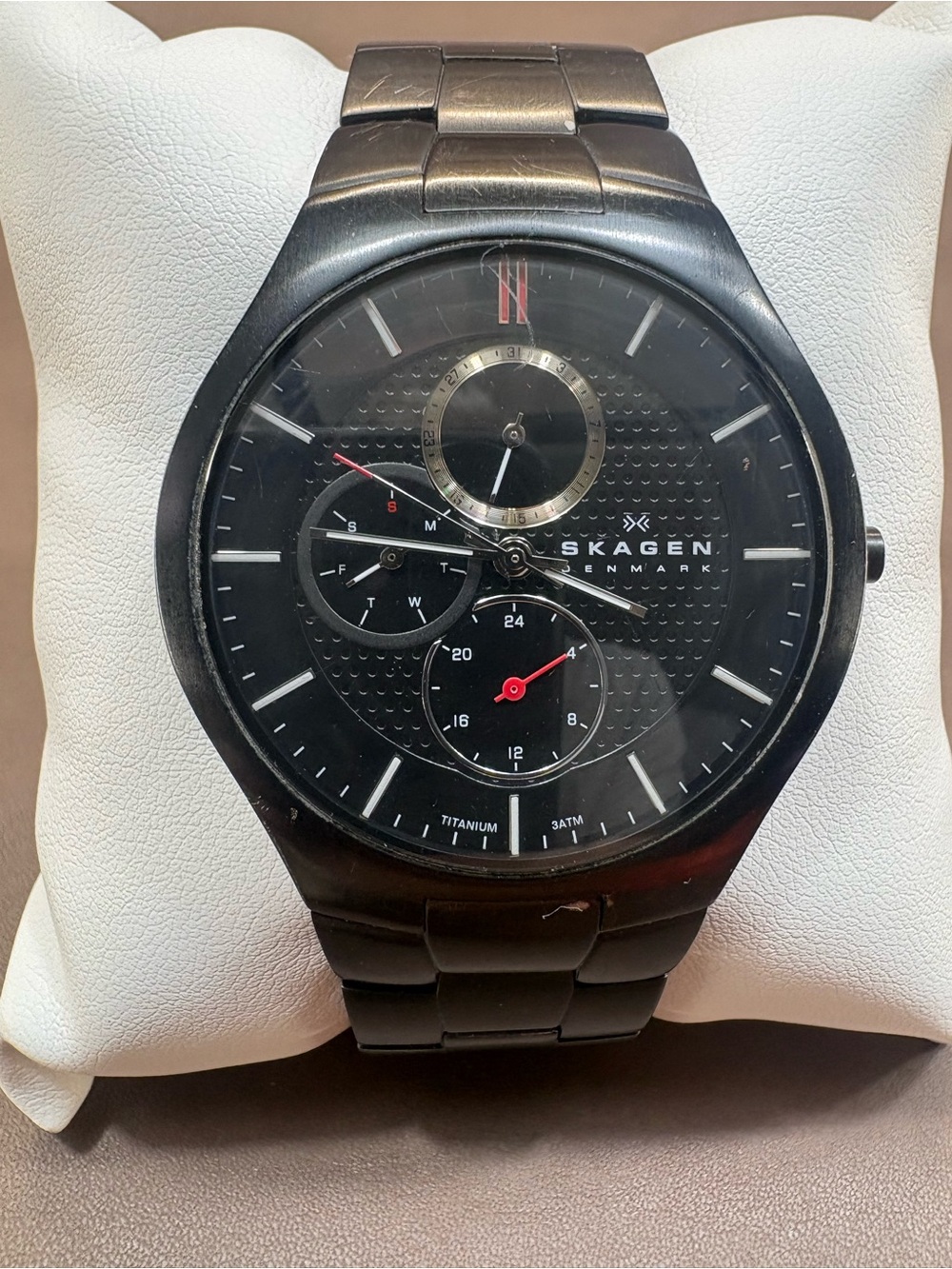 Skagen Black Stainless Steel Men's Chronograph Watch with Subdials